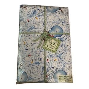 Kane Snowman Christmas Winter 52" X 70" Oblong Flannel Back Vinyl Tablecloth New